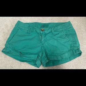 Green American eagle shorts